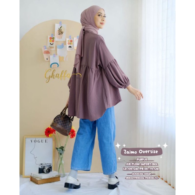 Oversize blouse modern / Zaimo oversize blouse polos by ghaffa the label / Blouse muslimah keren