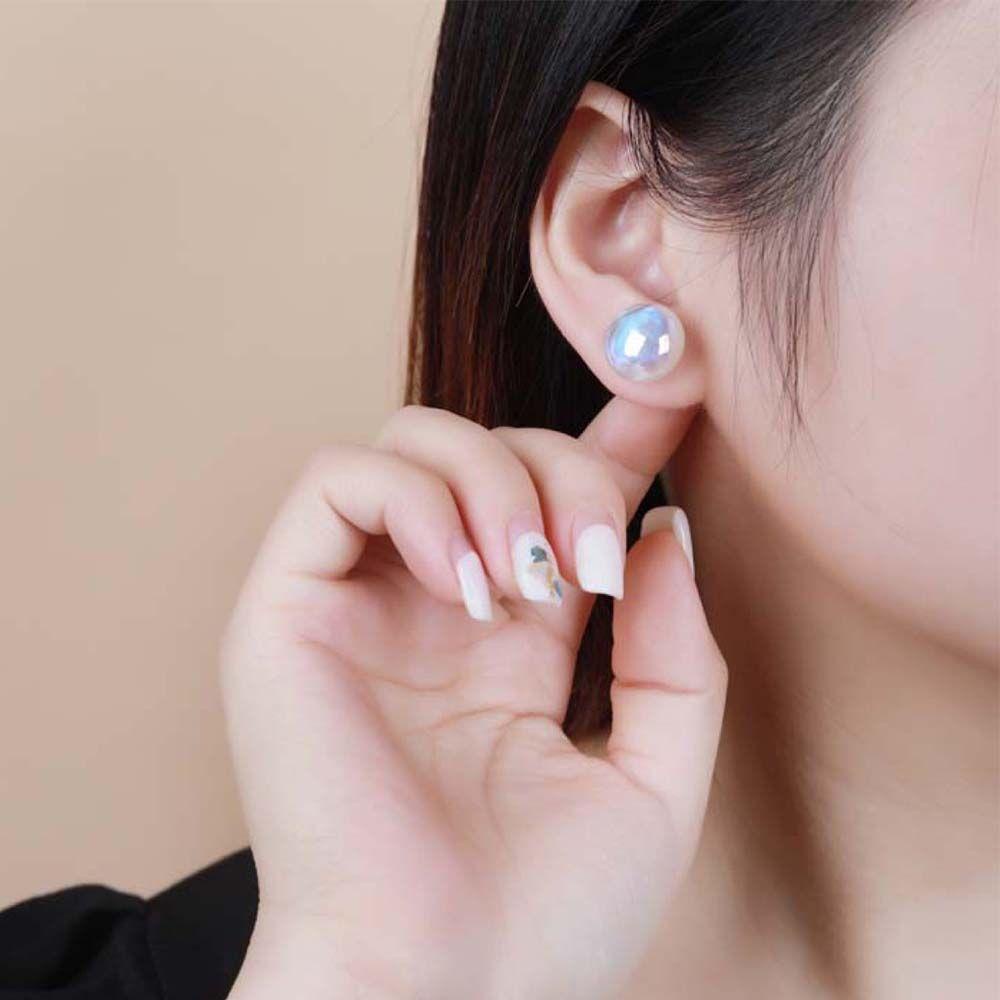 Mxbeauty Anting Wanita Hadiah Trendi Perhiasan Telinga Mutiara Imitasi Temperamen Warna Mermaid Gaya Korea Stud Earrings