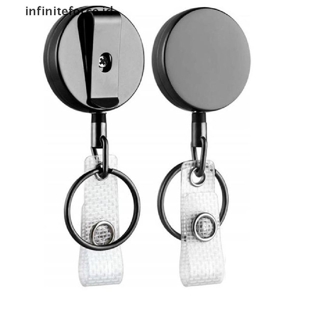 (Infiniteforce.Id) 1pc Badge Reel Metal Retractable Untuk Kartu Nama / Id