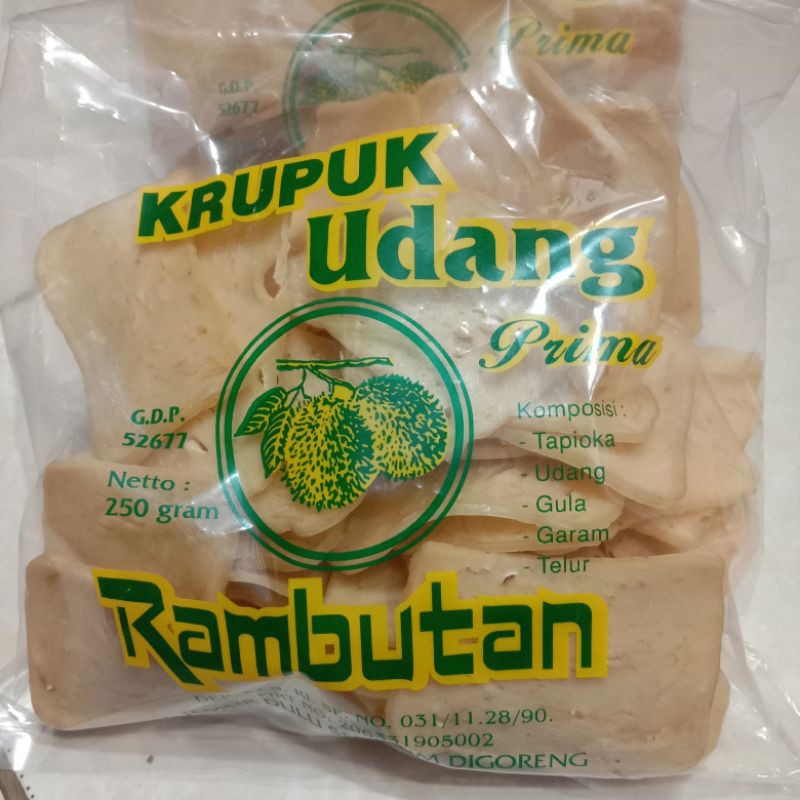 

KERUPUK UDANG MEREK RAMBUTAN HIJAU dan MERAH 250Gr