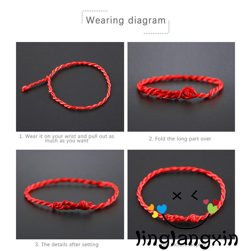 Gelang Tali Warna Merah Aksen Hati Dan Mawar Untuk Dekorasi