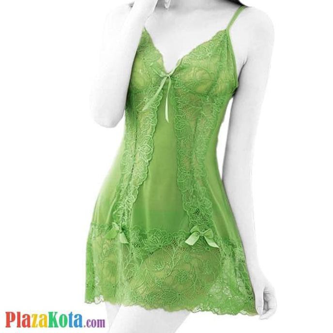 L0470 - Lingerie Nightgown Hijau Transparan P55 Promo