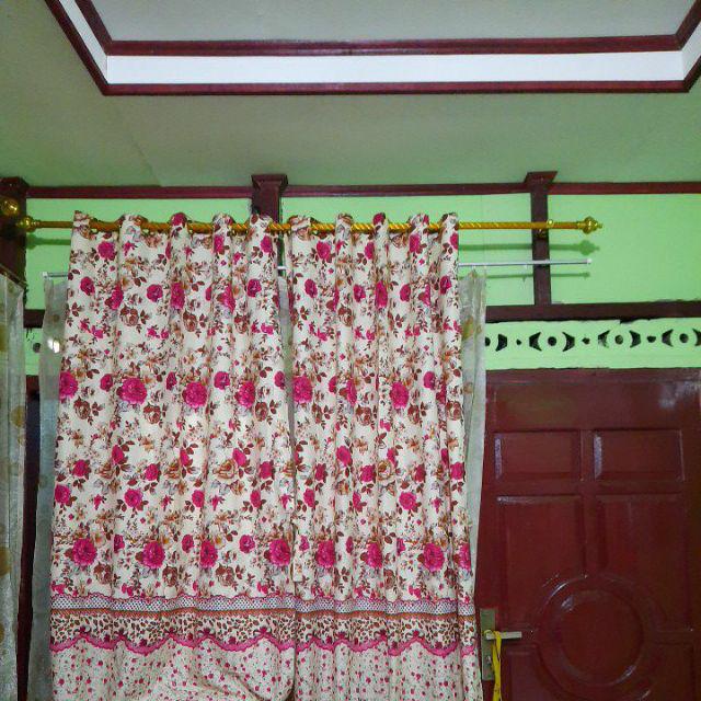 Terlaris Grosir Gorden Smokering Homemade Motif Brown Flower Ukuran 120x220