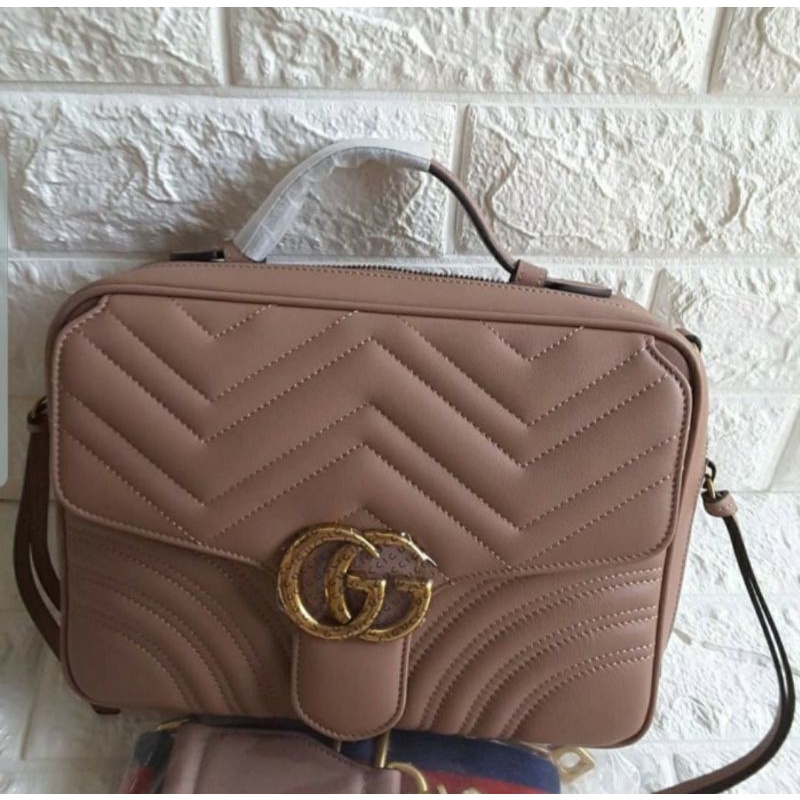 GUCCI MARMONT SMALL SHOULDER BAG DUSTYPINK NUDE VIP (1:1)
