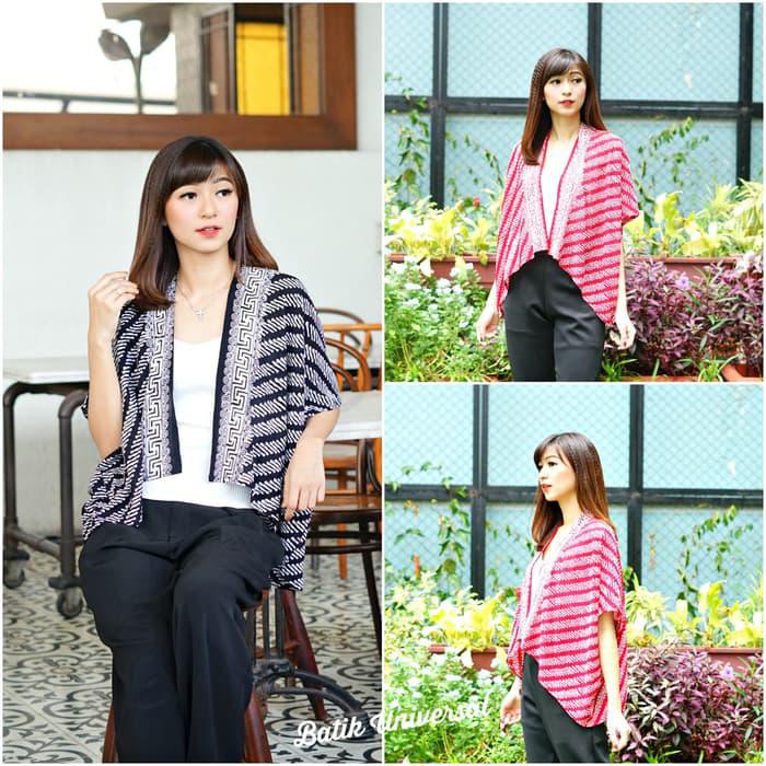 Baju Atasan Batik Wanita Batik Cap Modern Bolero Cardigan Batik