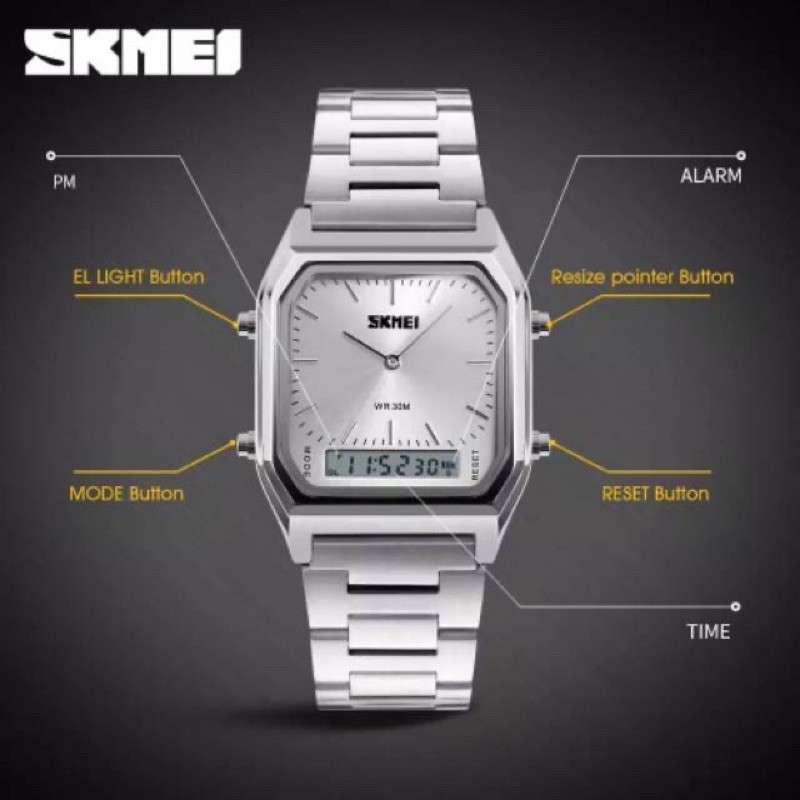 SKMEI 1220 Men's Retro Luxury Quartz Watch Three Time Zone Fashion Wristwatch