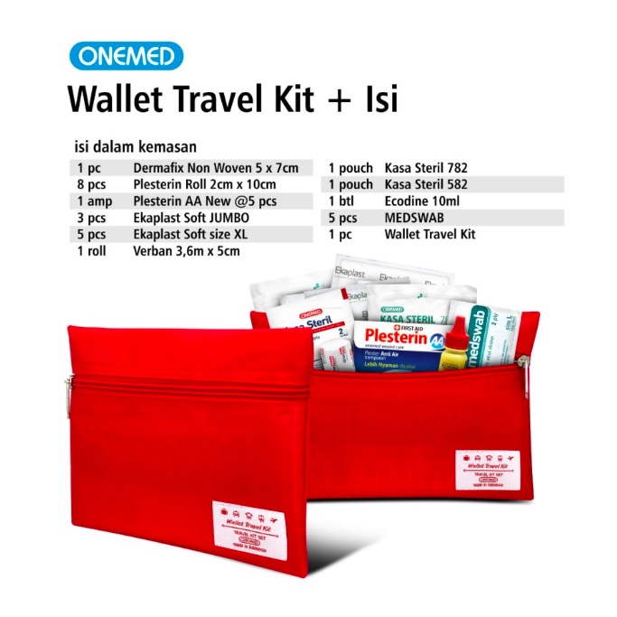 Wallet Travel Kit + Isi OneMed P3K Onemed