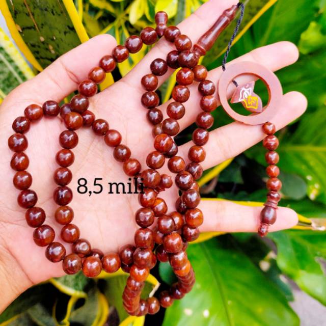 HARGA EKSKLUSIF tasbih 99 kokka kaukah bulan terompah 8,5 mm coklat