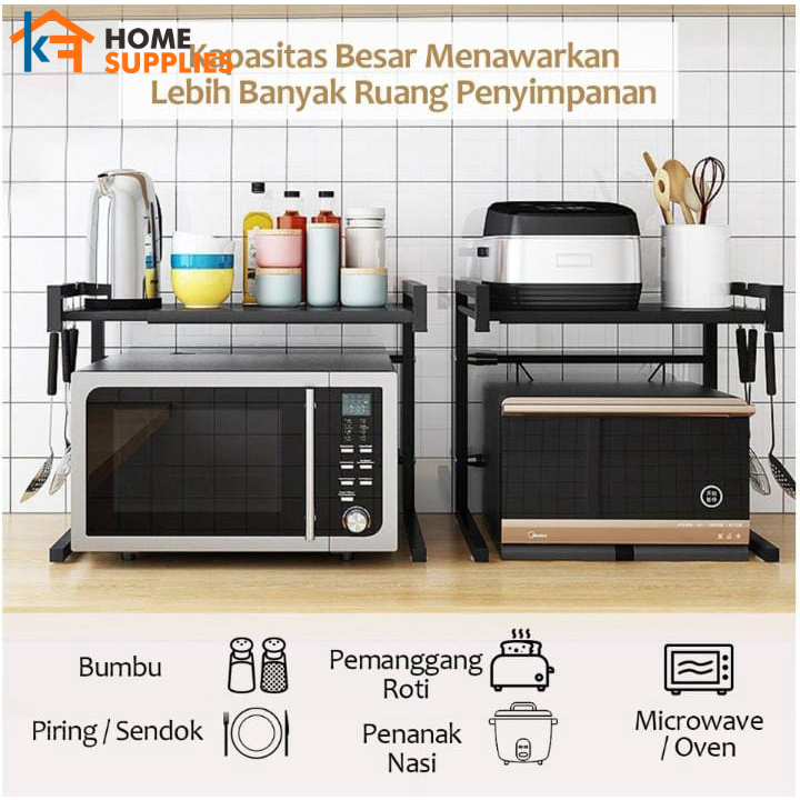 【KF】Rak Microwave  Rak Oven Perlengkapan Multifungsi Rak Bumbu Rak Dapur Rak Besi Tempat Penyimpanan