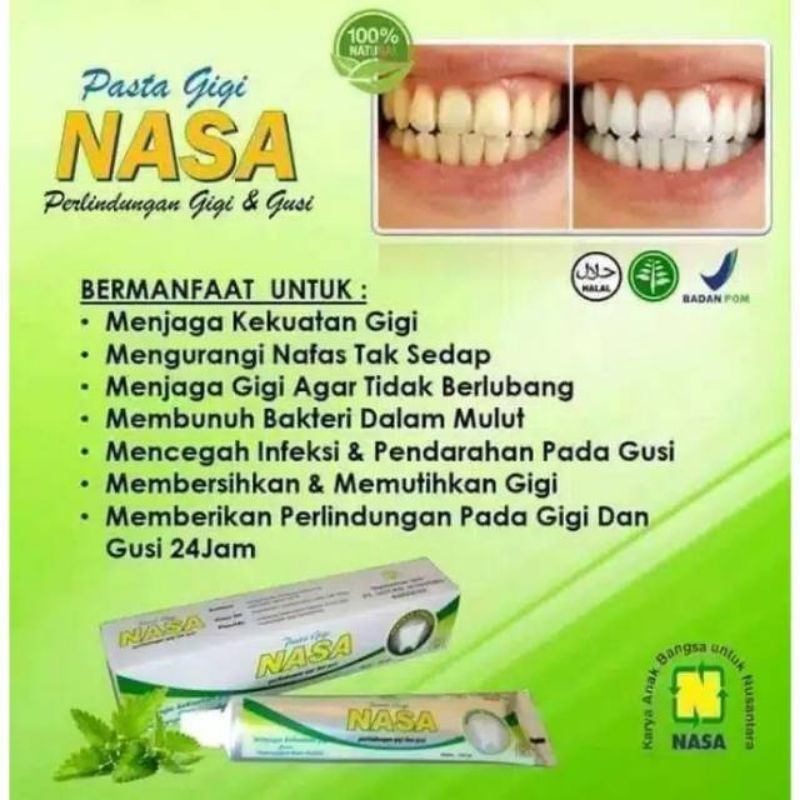 PASTA GIGI NASA (memutihkan gigi dan merontokkan karang gigi)