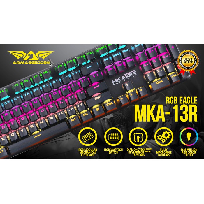 Keyboard Gaming Armaggeddon MKA13R Mechanical (Black/White)