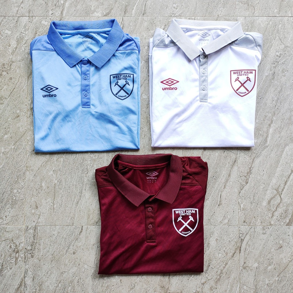 UMBRO Jersey ORIGINAL Westham United Club Jersey Baju Bola Pria Cowok Kerah IMPORT