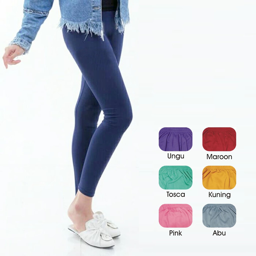 Bess - Celana LEGGING Polos Warna - Warni