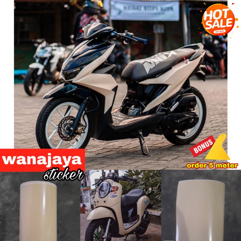 stiker skotlet motor warna beige / skotlet motor warna cream
