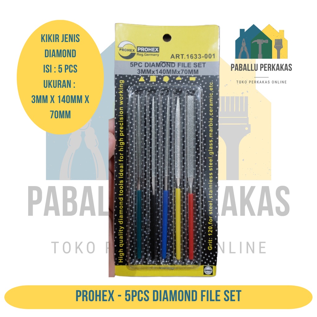 Kikir Set Diamond Intan Set 5 pcs Besi Intan Emas Gundam Mini Prohex / dimond files / kikir emas int