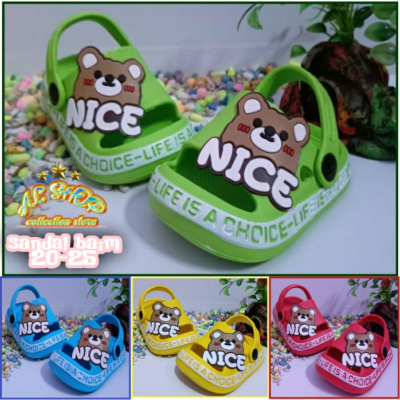 SANDAL BAIM ANAK UNISEX BERUANG NICE 1-3THN DULUX 383E