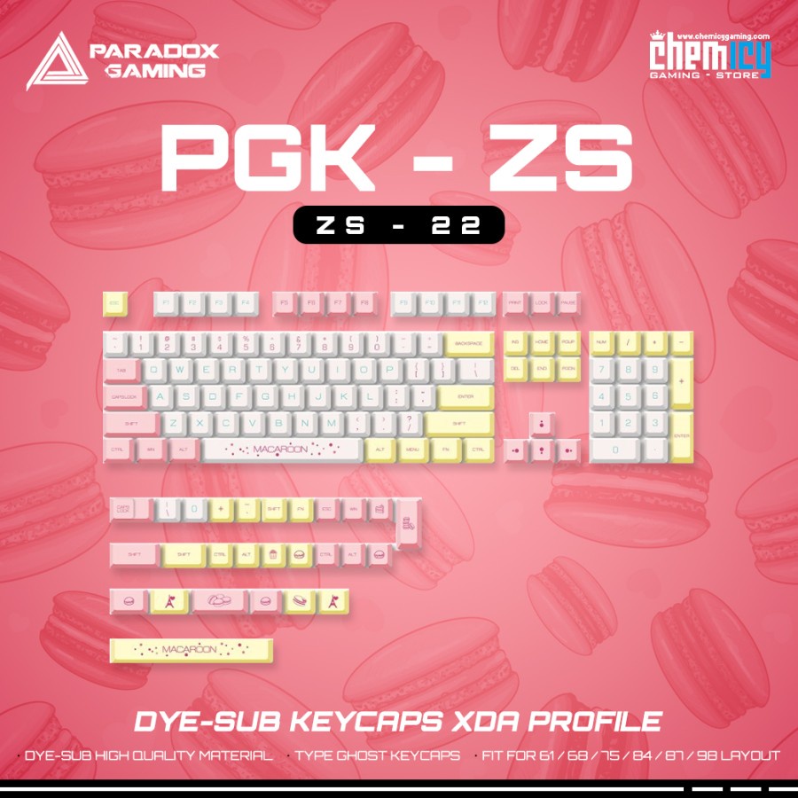 Paradox Gaming ZS-22 / ZS22 Dye-sub Keycaps 131 set XDA Profile