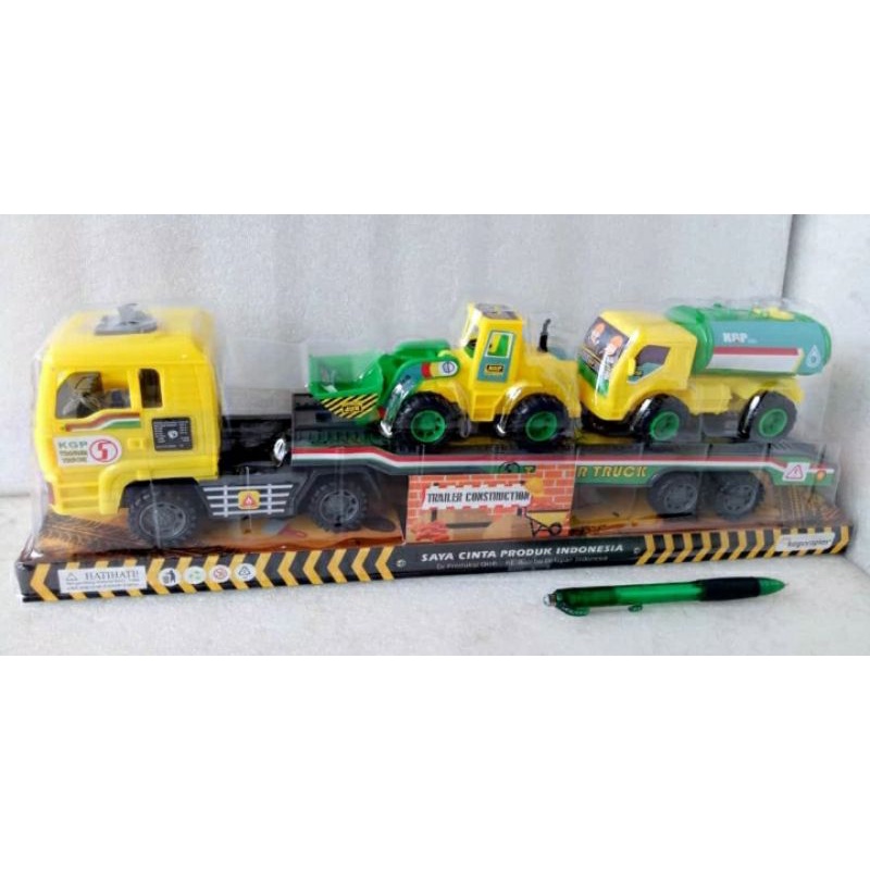 Mainan Truk Bangunan KGP 138 Free Truk Molen Dan Buldozer