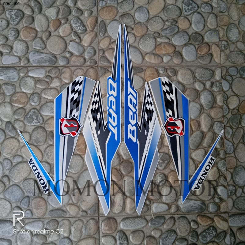 Sticker  striping  beat esp 2018 full-putih biru