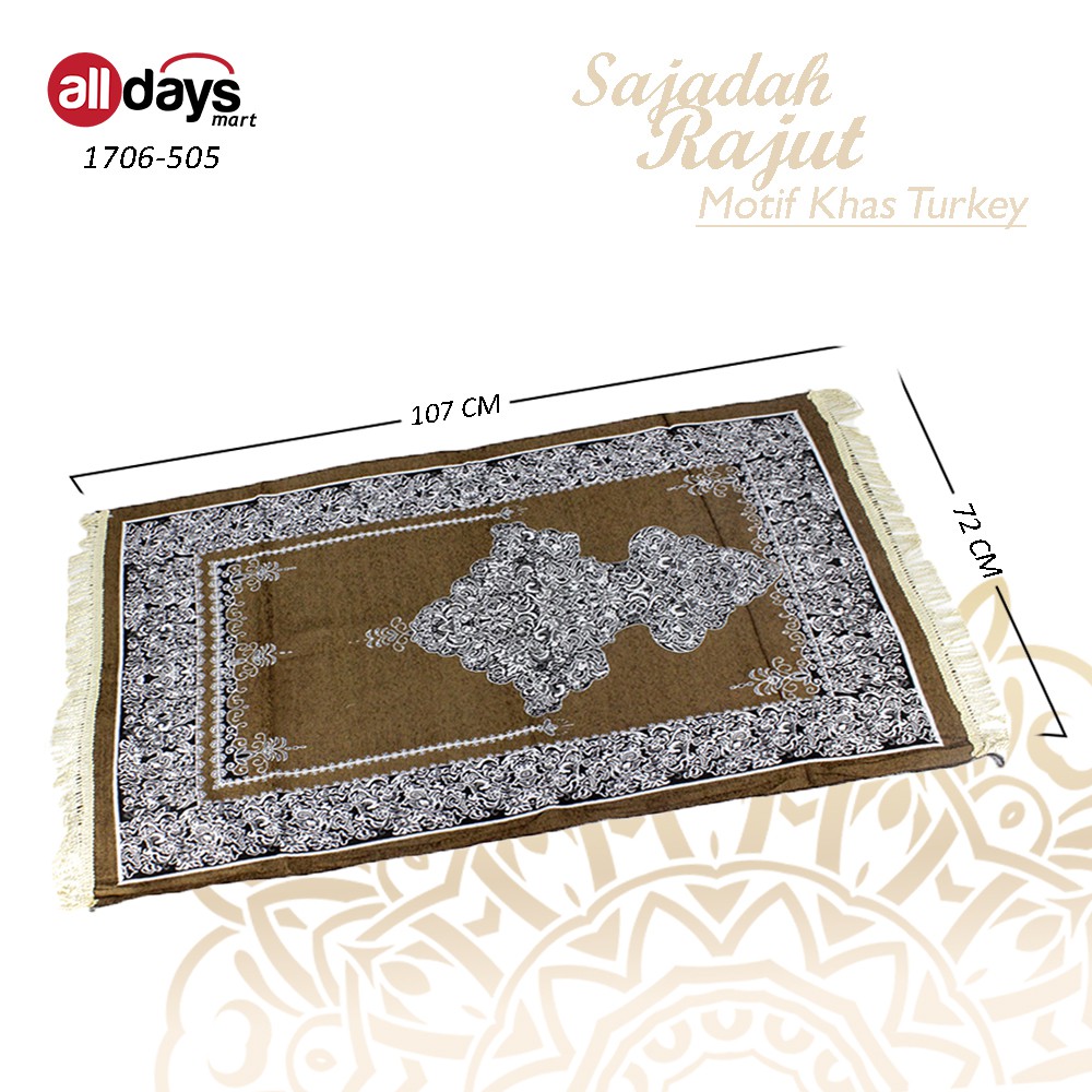 Alldaysmart Sajadah Rajut Khas Motif Turkey [107x72 CM] Random Colour