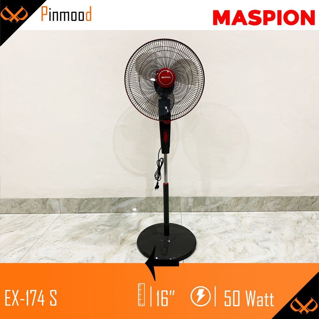 MASPION  EX-174 S STAND FAN / KIPAS ANGIN BERDIRI 16 INCH FLOOR LANTAI ANGIN KENCANG TURBO LOW WATT