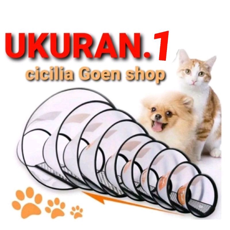 ukuran 1  pelindung Corong Penutup Leher Anjing Kucing Elizabeth cone Pet Protection cone dog cat Kelinci