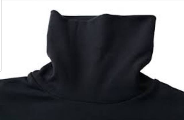Kaos Kerah Tinggi Turtleneck Lengan Panjang