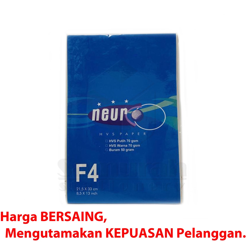 

H7Y Kertas Buram Neuro F4 Gramatur 50 gsm / Kertas Koran Polos Folio Merk Neuro Ukuran 215 x 330 mm