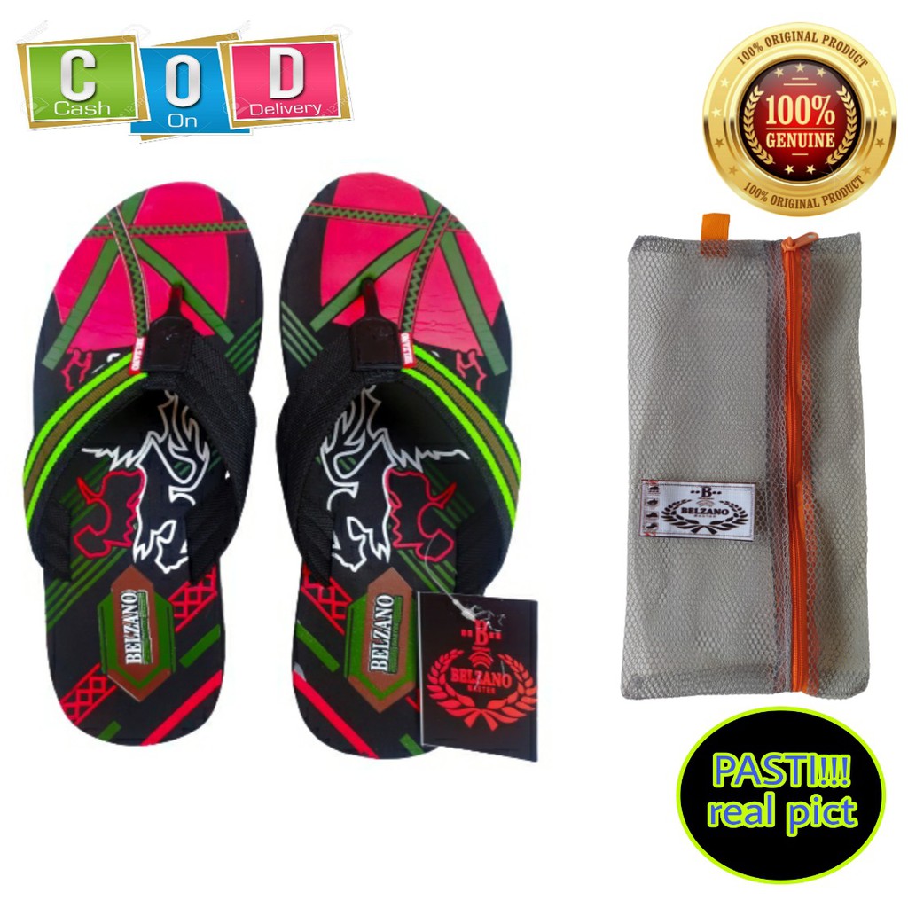 Jual Sandal Gunung Pria Wanita Hijau Merah Free Jaring Sandal Jepit Cowok Dan Cewek Shopee