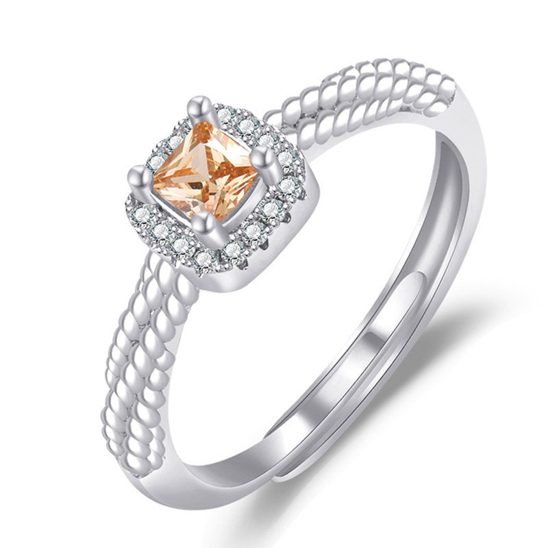 Cincin Sterling Silver 925 Dengan Berlian Imitasi Untuk Wanita