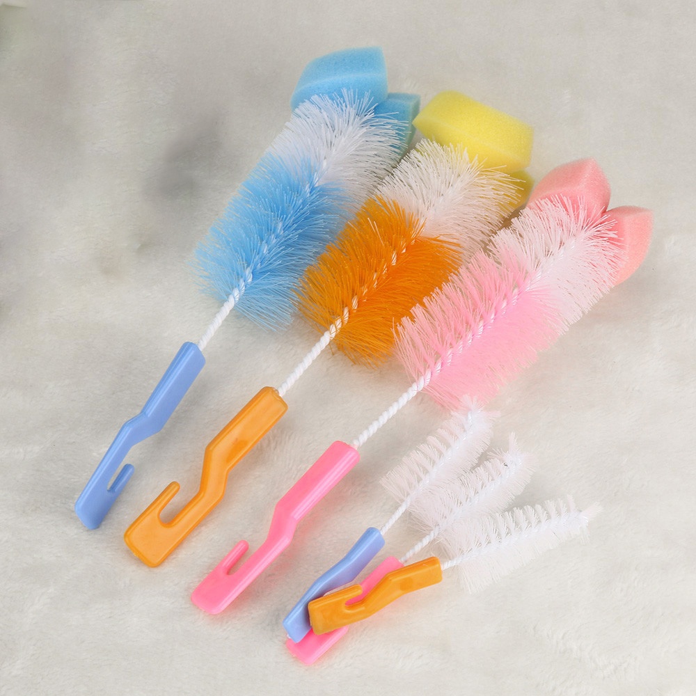 Sikat Botol Susu Bayi 2 IN 1 + Sikat Kecil Baby Bottle And Nipple Brush Tongkat Pembersih Botol Gelas Serbaguna