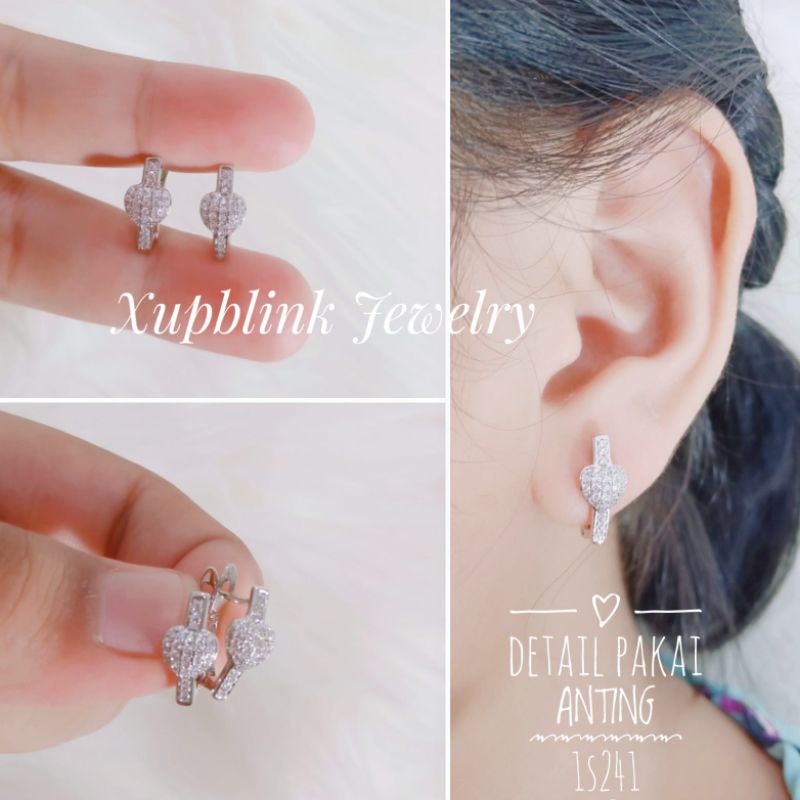 Anting Titanium Silver Wanita Super Mewah