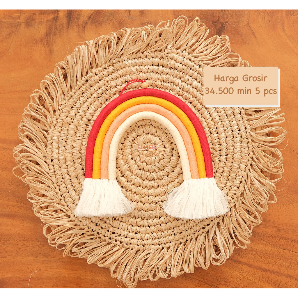 Elmer Living Sunset Rainbow Wall Hanging / Hiasan Dinding Macrame Pelangi / Rainbow Wall Decor