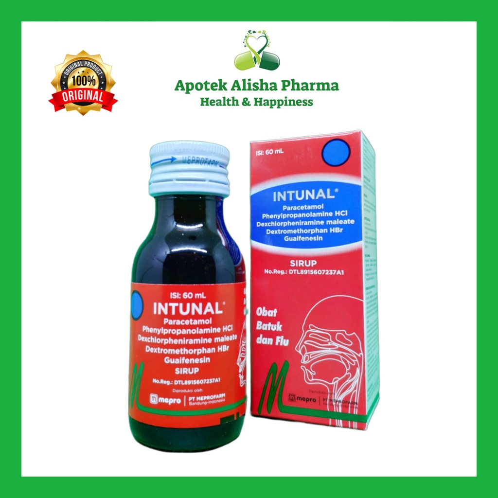 INTUNAL SYRUP 60ML - Intunal Sirup Obat Batuk Flu Pilek Hidung Tersumbat Penurun Panas Demam Anak