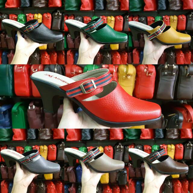 Tutong kulit/tutong hak/sepatu potong wanita