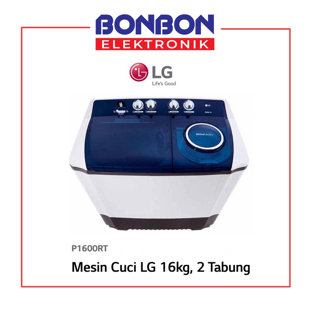 LG Mesin Cuci 2 Tabung 16KG P-1600RT / P1600RT / P 1600 RT