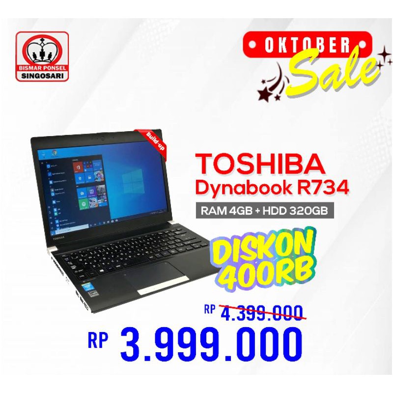Toshiba Dynabook R734 Laptop 13.3" Intel Core i3 SSD 128GB RAM 4GB