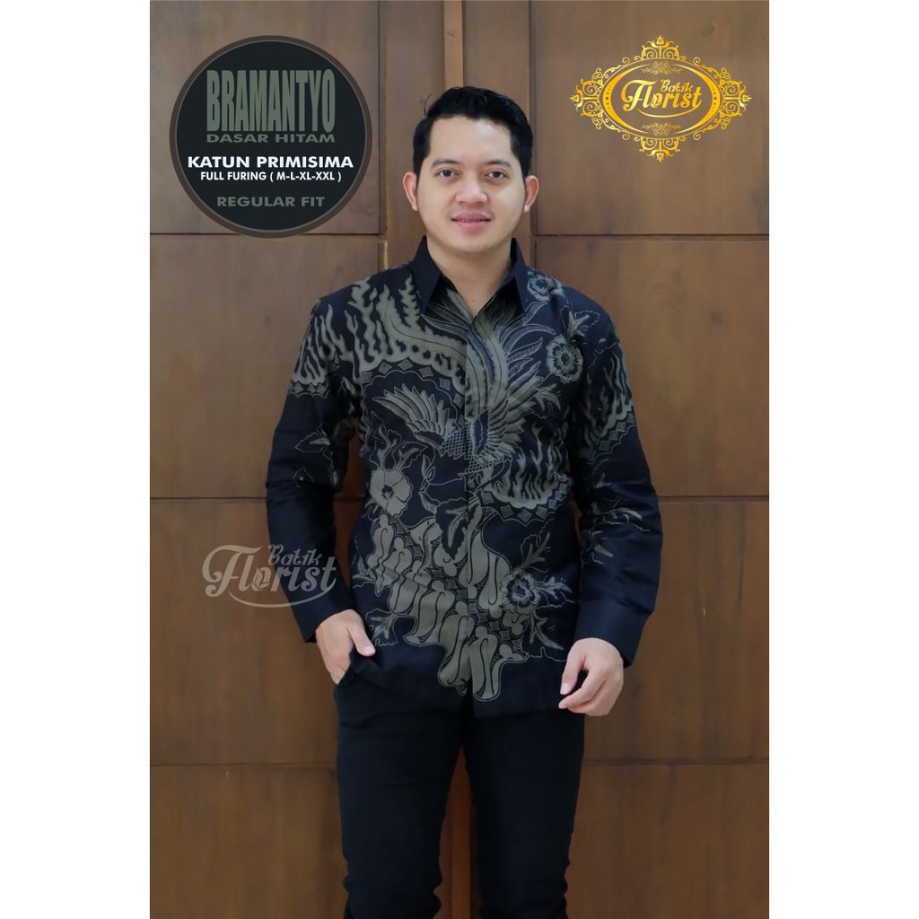 BRAMANTYO Kemeja Batik Pria Full Furing Bahan Katun Halus Primisima