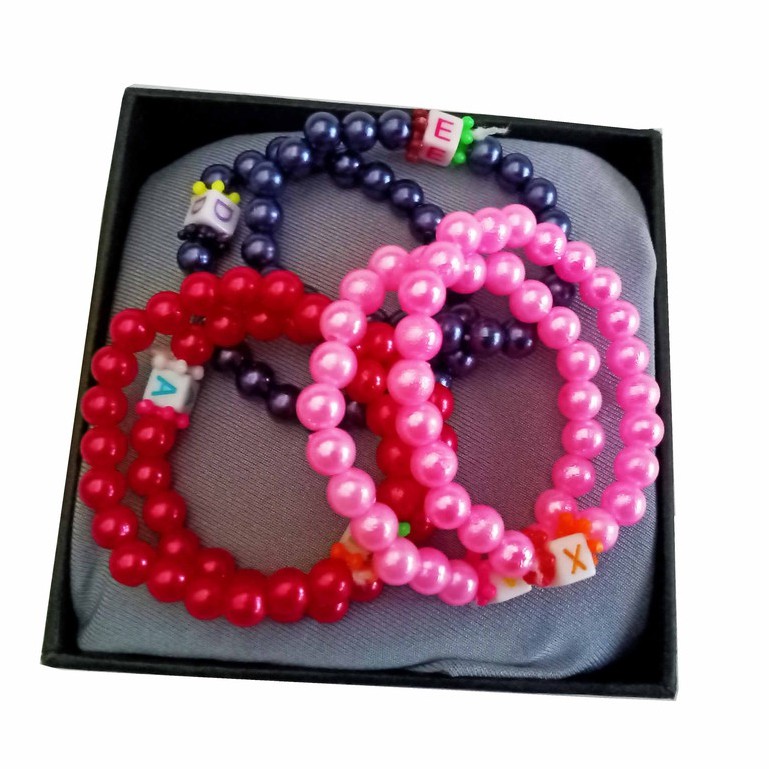 Isi 6 pcs Gelang Anak seri Mutiara Sintetis Multiwarna