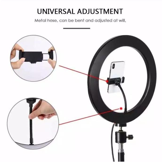 PAKET KOMPLIT RINGLIGHT 26CM + TRIPOD MAKE UP VLOG LAMPU RINGLIGHT