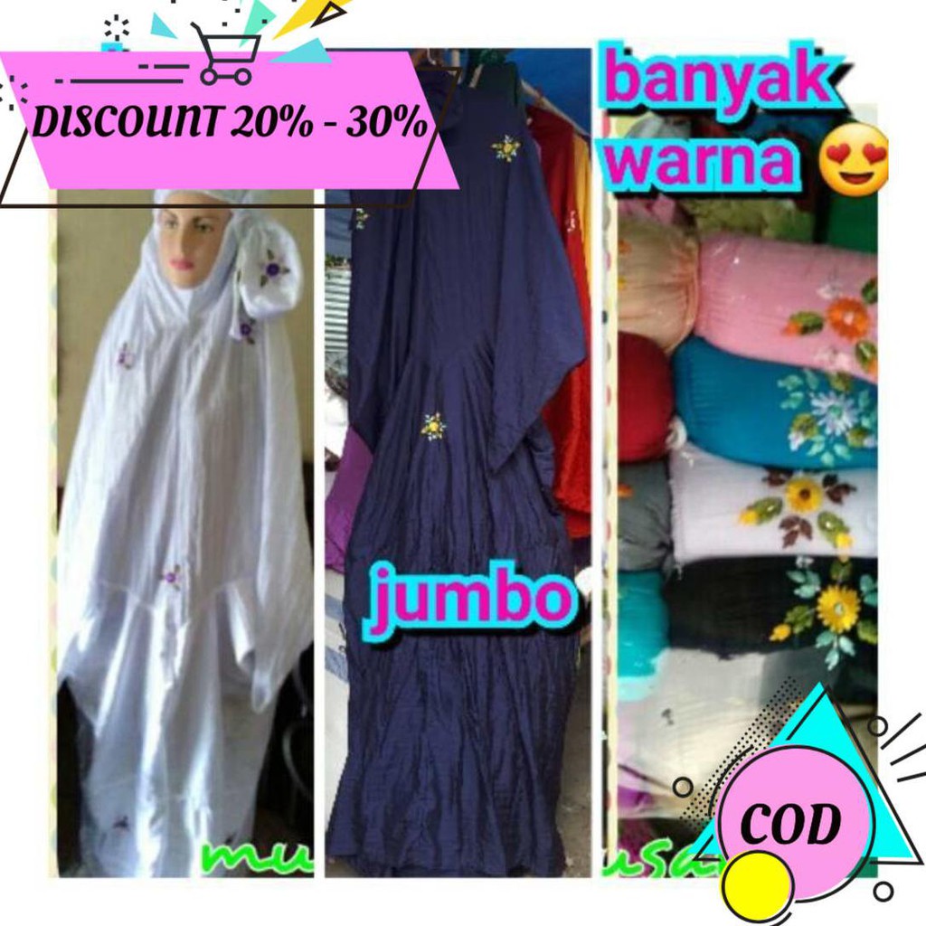 (BAYAR DITEMPAT) MUKENA TERUSAN PARASUT MUKENA PARASIT MUKENA TRAVELING JUMBO ADEM NYAMAN AA941