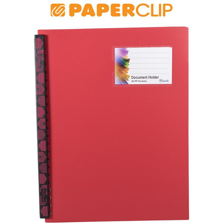 

DISPLAY BOOKS / CLEAR HOLDER BAMBI 44200 A4 20 09 RED