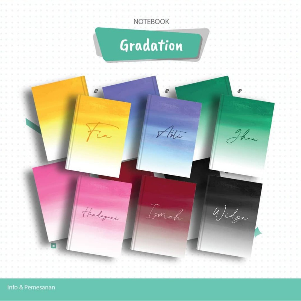 

Notebook Custom Nama | Jurnal | Diary | Buku Agenda Notes Catatan Gradation Color Art