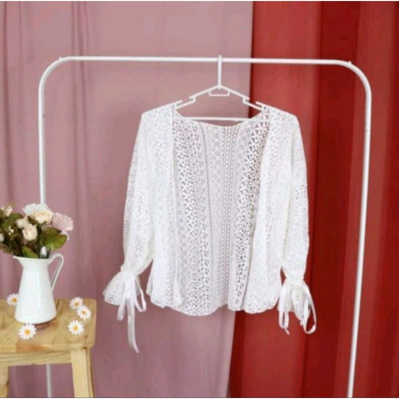 CARDIGAN BOHEMIAN OUTER AGHNIA LACE BOHEMIAN WHITE PRELOVED