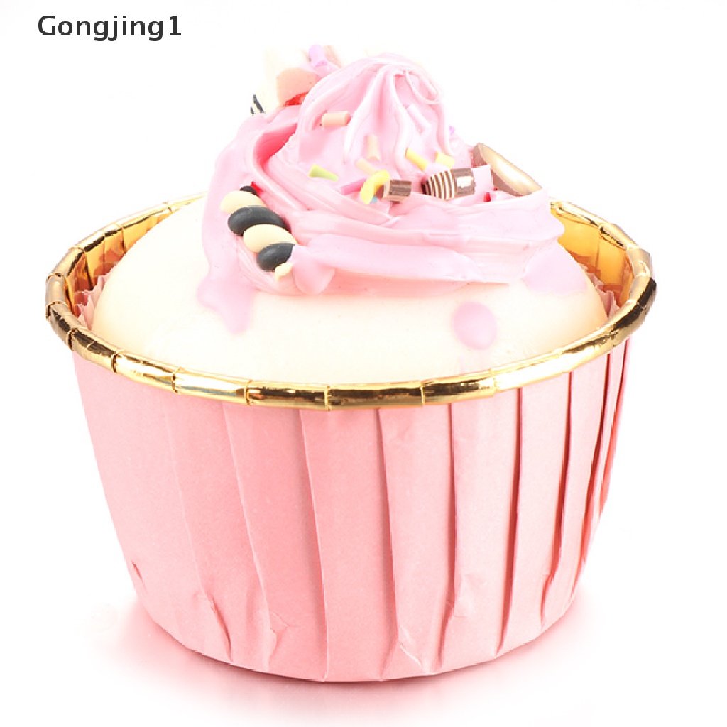 Gongjing1 50PCS / Pak Kertas Pembungkus Cupcake