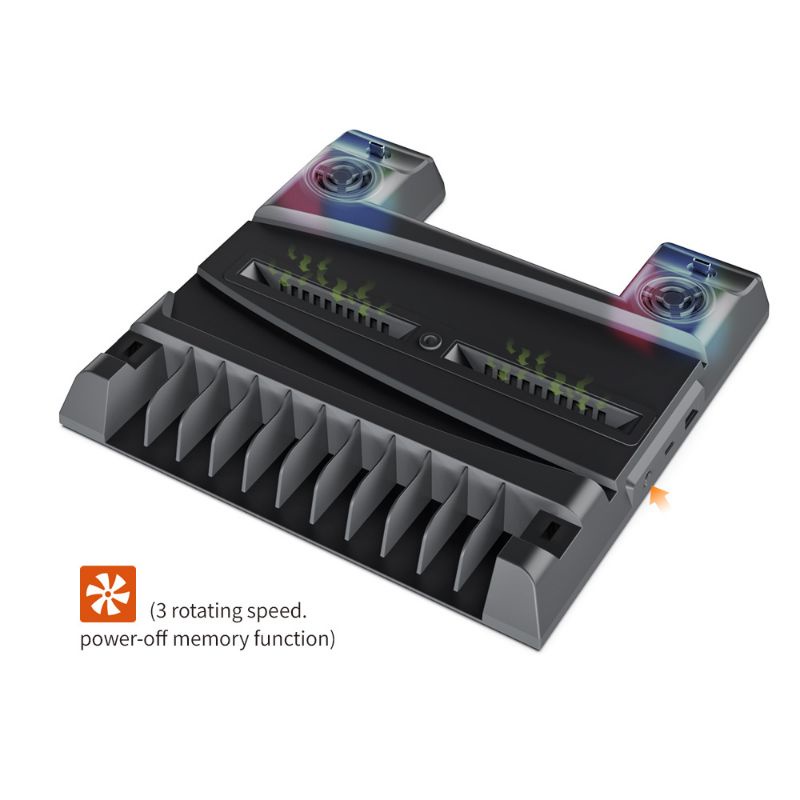 DOBE Multifunctional Vertical Charging Stand Cooling Fan PS5