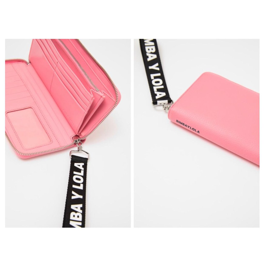 PRE ORDER Bimba Y Lola authentic parasut dompet panjang long wallet pink kulit leather