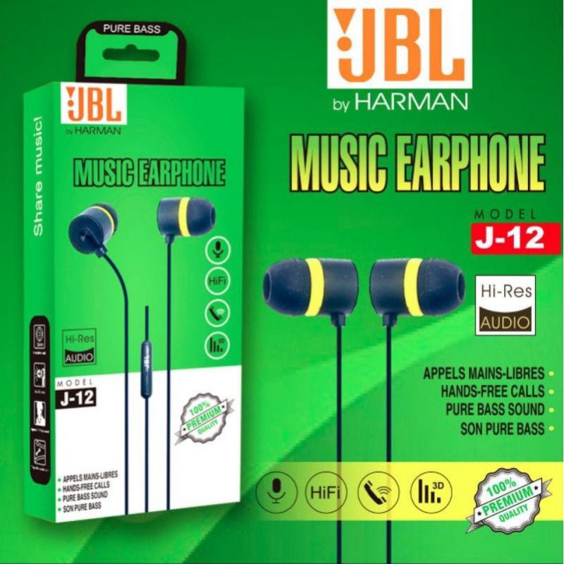 Hf Handsfree Headset JBL J-12 Music Earphone Suara Baguss