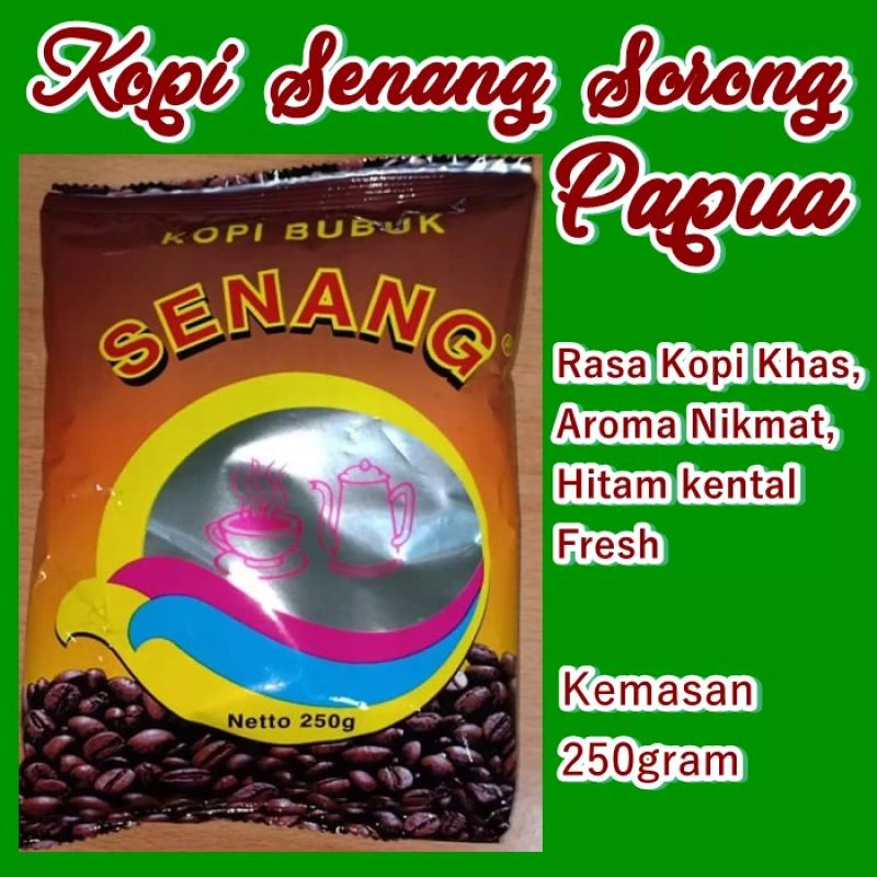 Kopi Bubuk Senang Asli Sorong Papua Uk 250grm