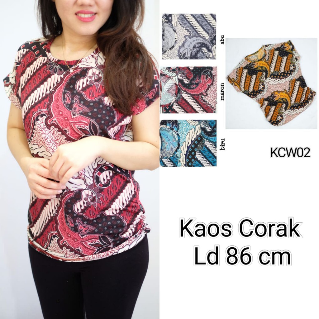 Kaos Corak Wanita Lengan Pendek Banyak Corak / Kaos Murah / Kaos Wanita Murah Part 2